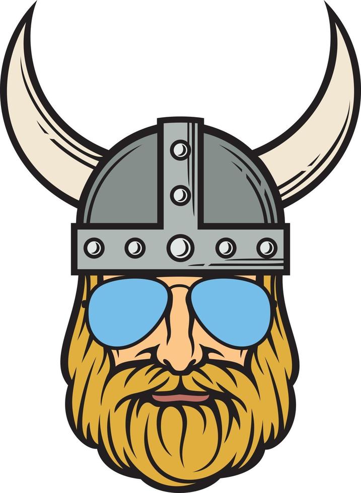 tête de viking avec lunettes de soleil aviateur vecteur