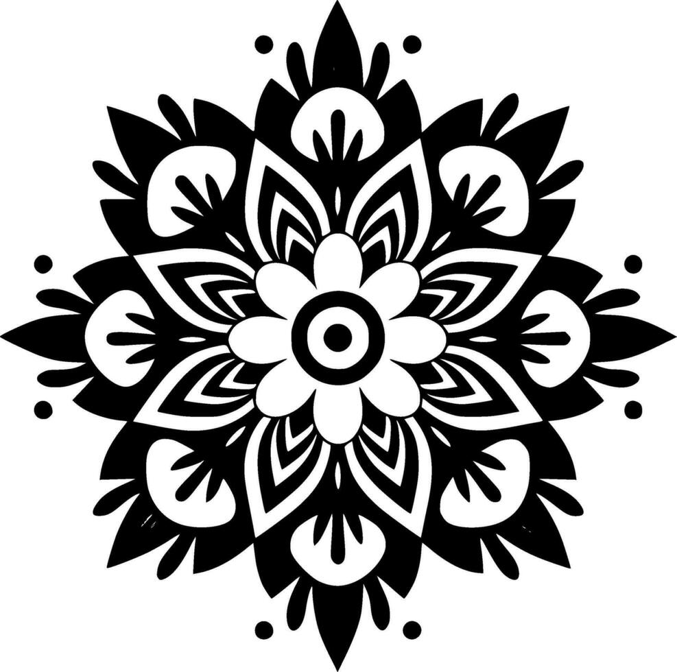 mandala, noir et blanc vecteur illustration