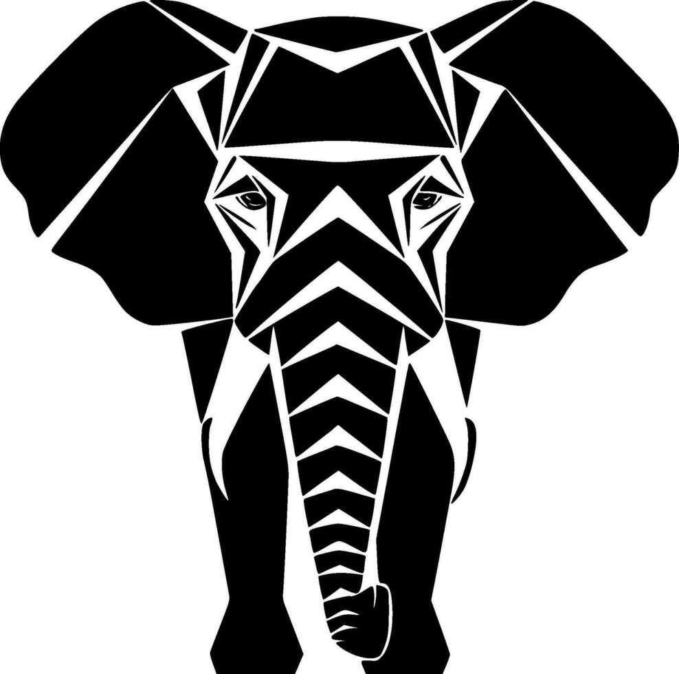 éléphant, noir et blanc vecteur illustration