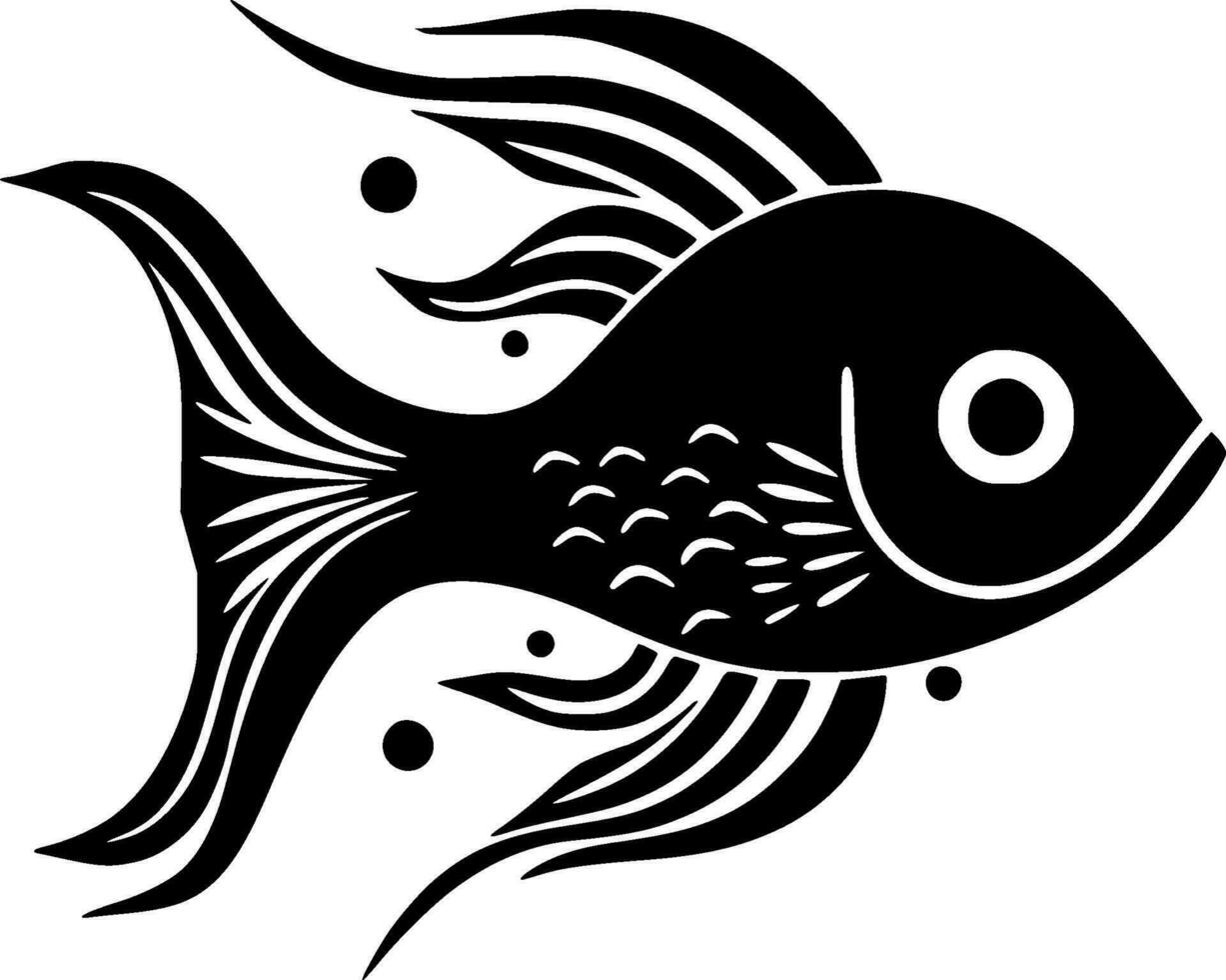 poisson, noir et blanc vecteur illustration