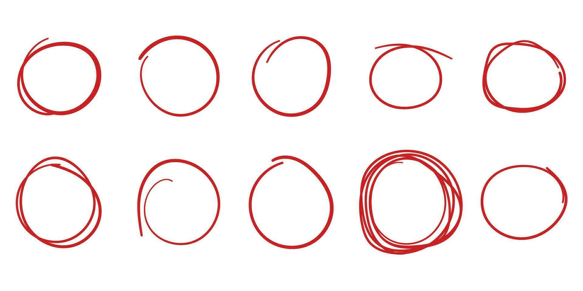 cercle ligne esquisser icône dans main tiré style. circulaire griffonner griffonnage vecteur illustration sur isolé Contexte. crayon ou stylo bulle signe affaires concept.