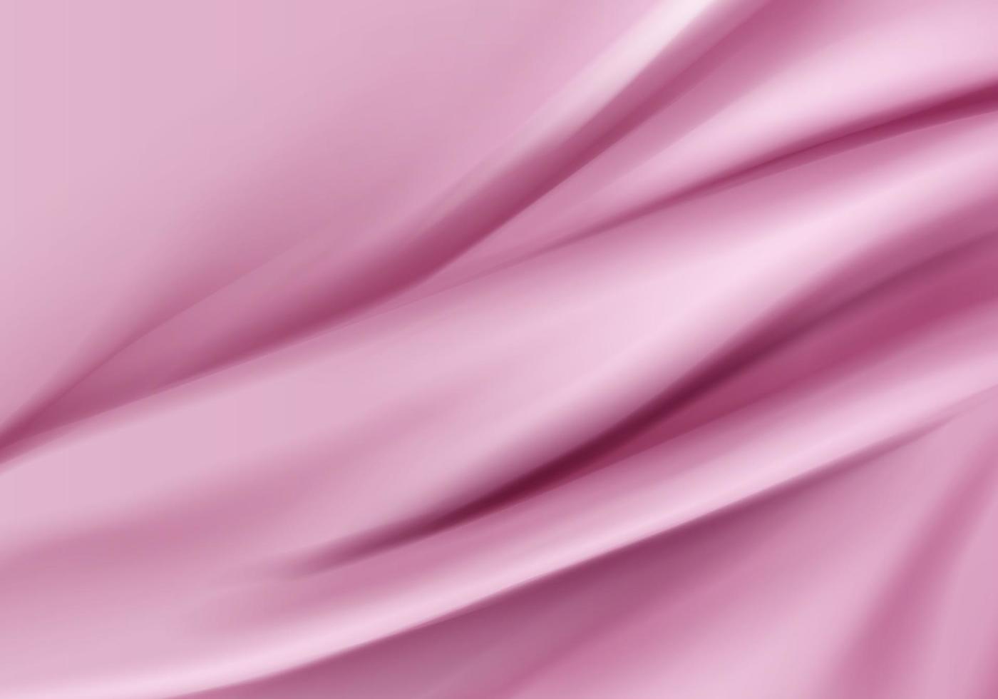 fond de vecteur abstrait matériau de velours de texture rose soie de luxe avec vecteur de rendu 3d, illustration 3d maquette formes de forme d'onde de satin pour l'affichage du produit. arrière-plan pour l'objet dans le moderne.