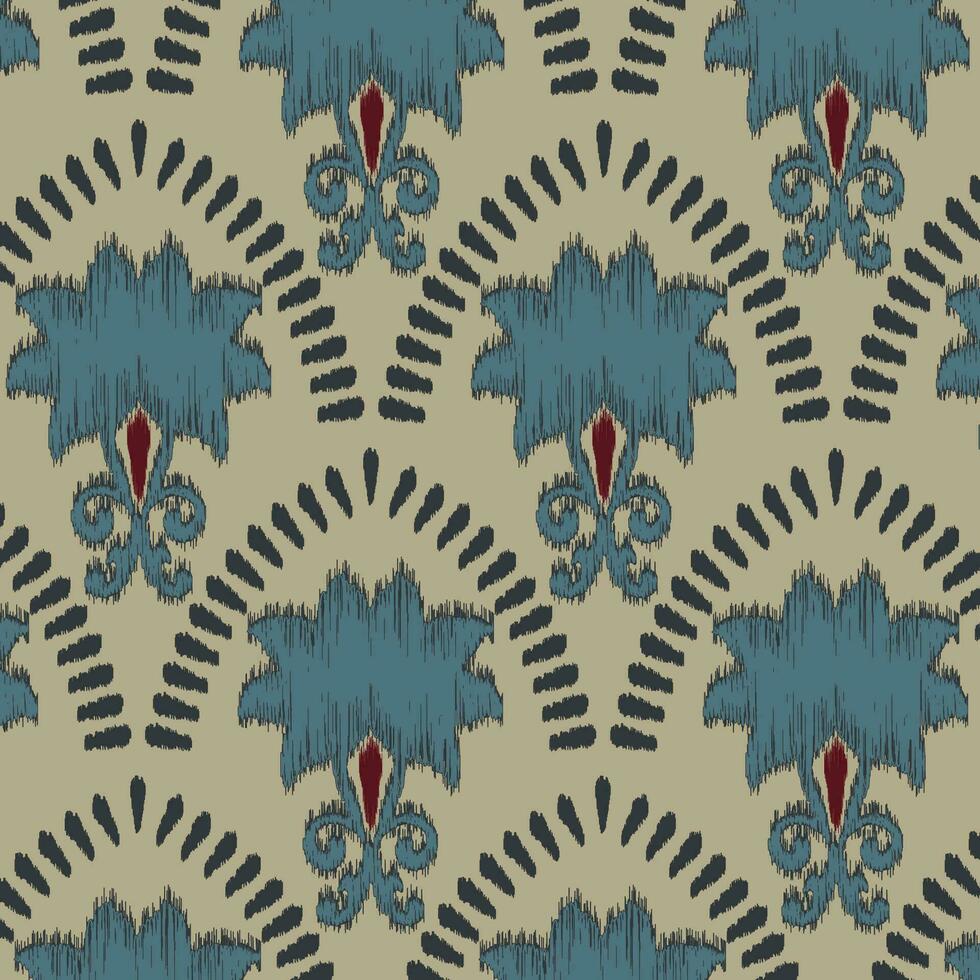 ikat floral abstrait artisanat traditionnel tissage style. vecteur