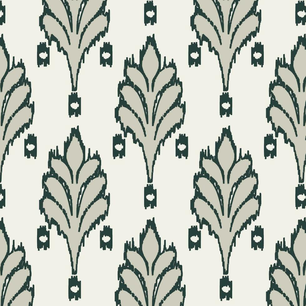 ikat floral abstrait artisanat traditionnel tissage style. vecteur