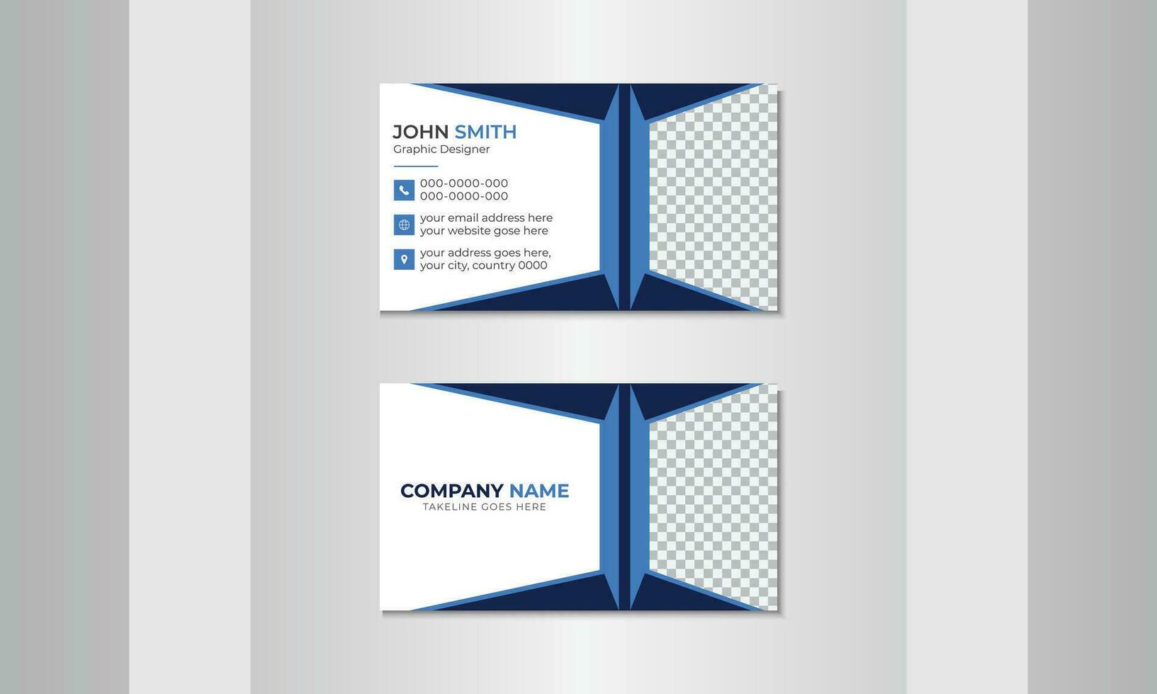 bleu horizontal de base nettoyer modèle vecteur conception pour une moderne Créatif affaires carte et Nom carte.