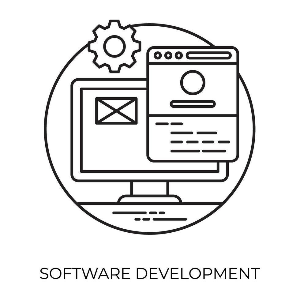icône plate de développement web vecteur
