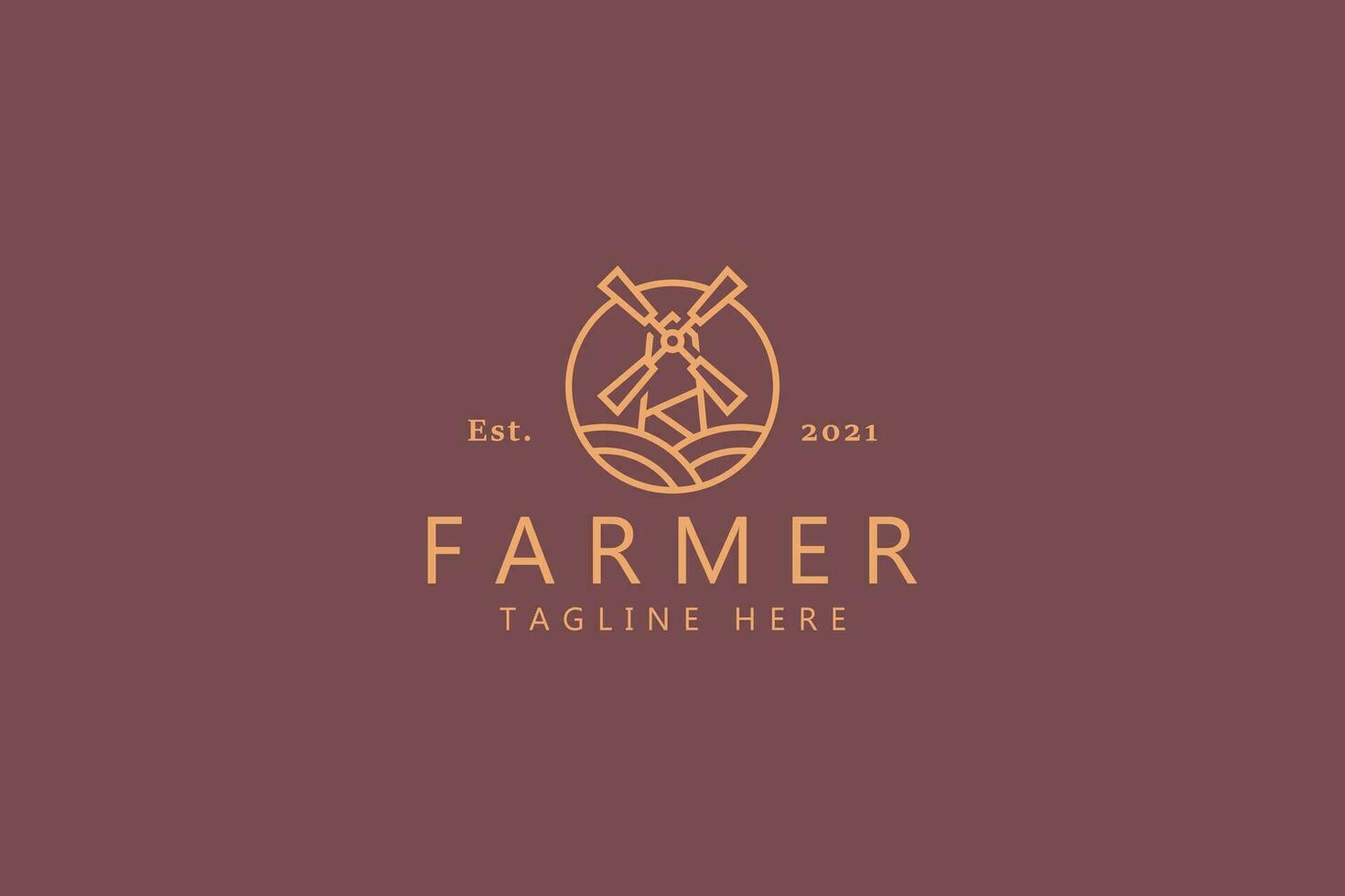 Moulin à vent pays agricole agriculteur logo vecteur