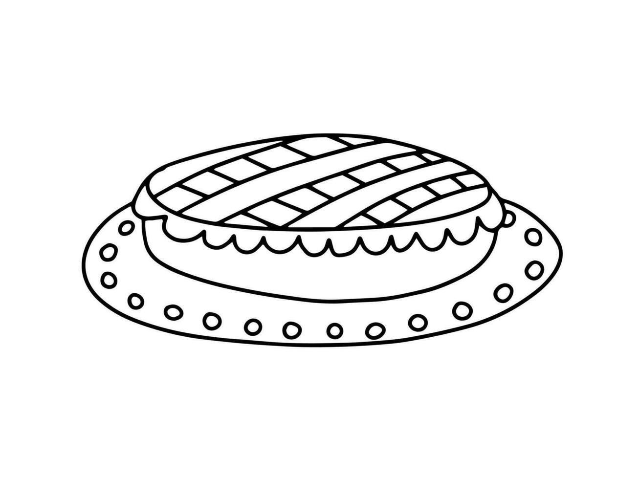 esquisser de fruit tarte vecteur illustration