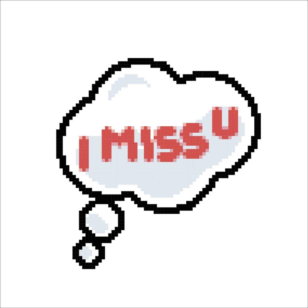 je Mademoiselle u texte nuage dans pixel art style vecteur