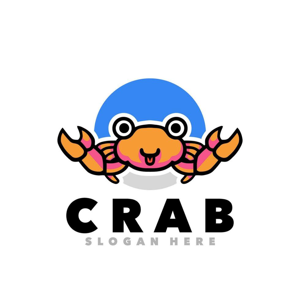 jolie mascotte de crabe vecteur