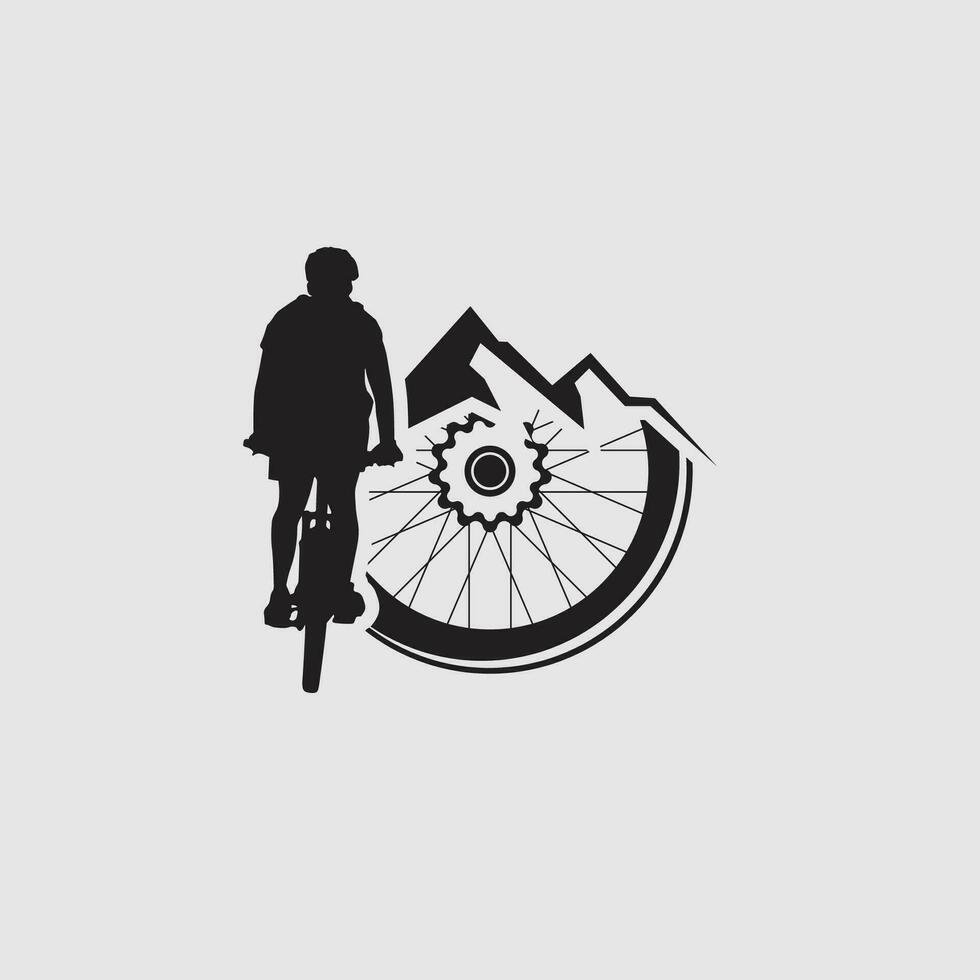 logo de vélo de montagne vecteur