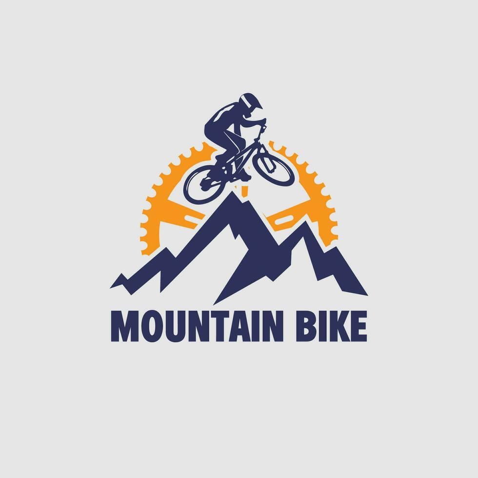 logo de vélo de montagne vecteur