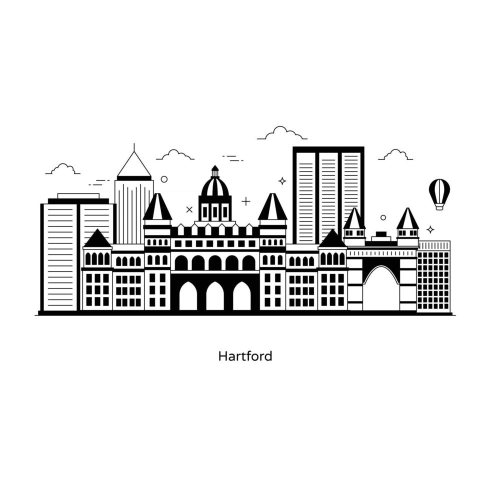 Hartford capitale du Connecticut vecteur