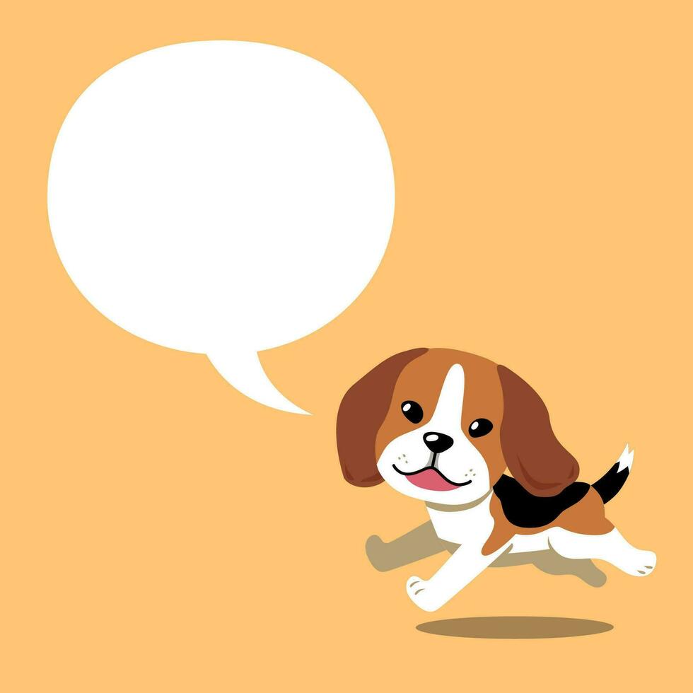 dessin animé mignonne beagle chien avec discours bulle vecteur