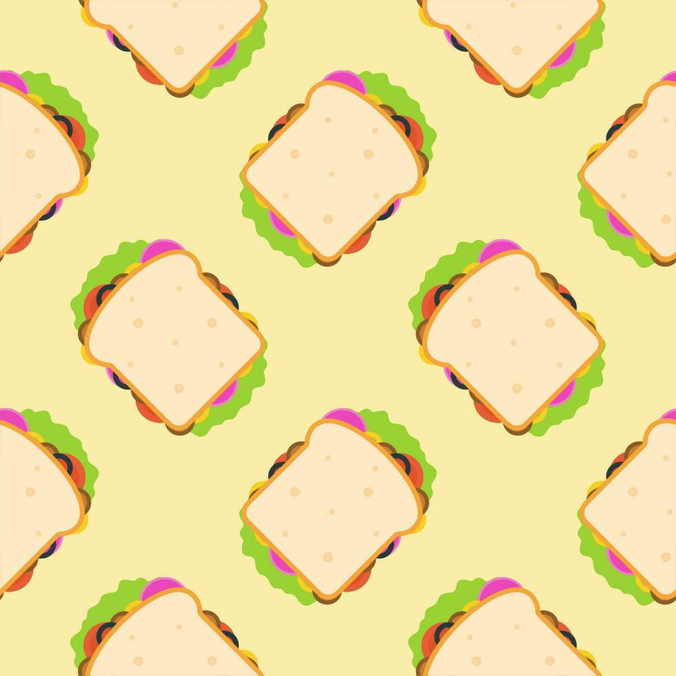 sandwich sans couture modèle vecteur illustration