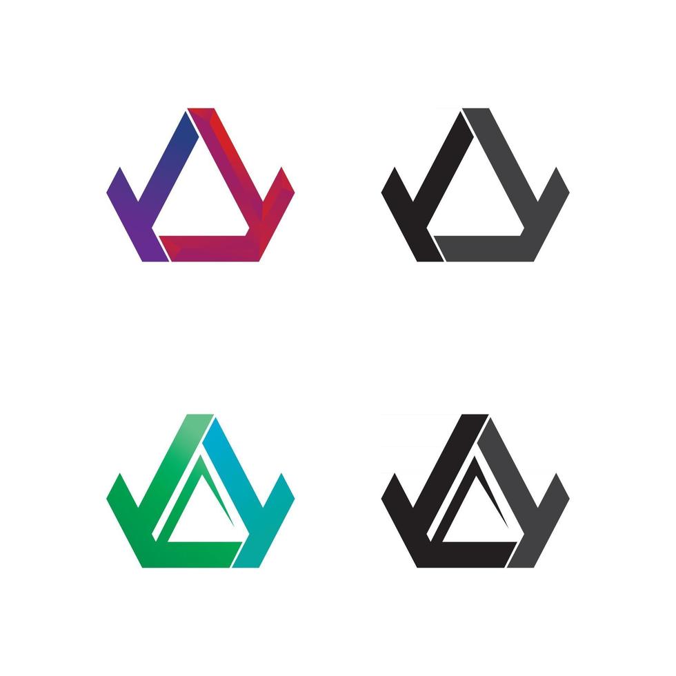 un logo de conception de triangle de logo de foudre de lettre pour la forme d'affaires vecteur