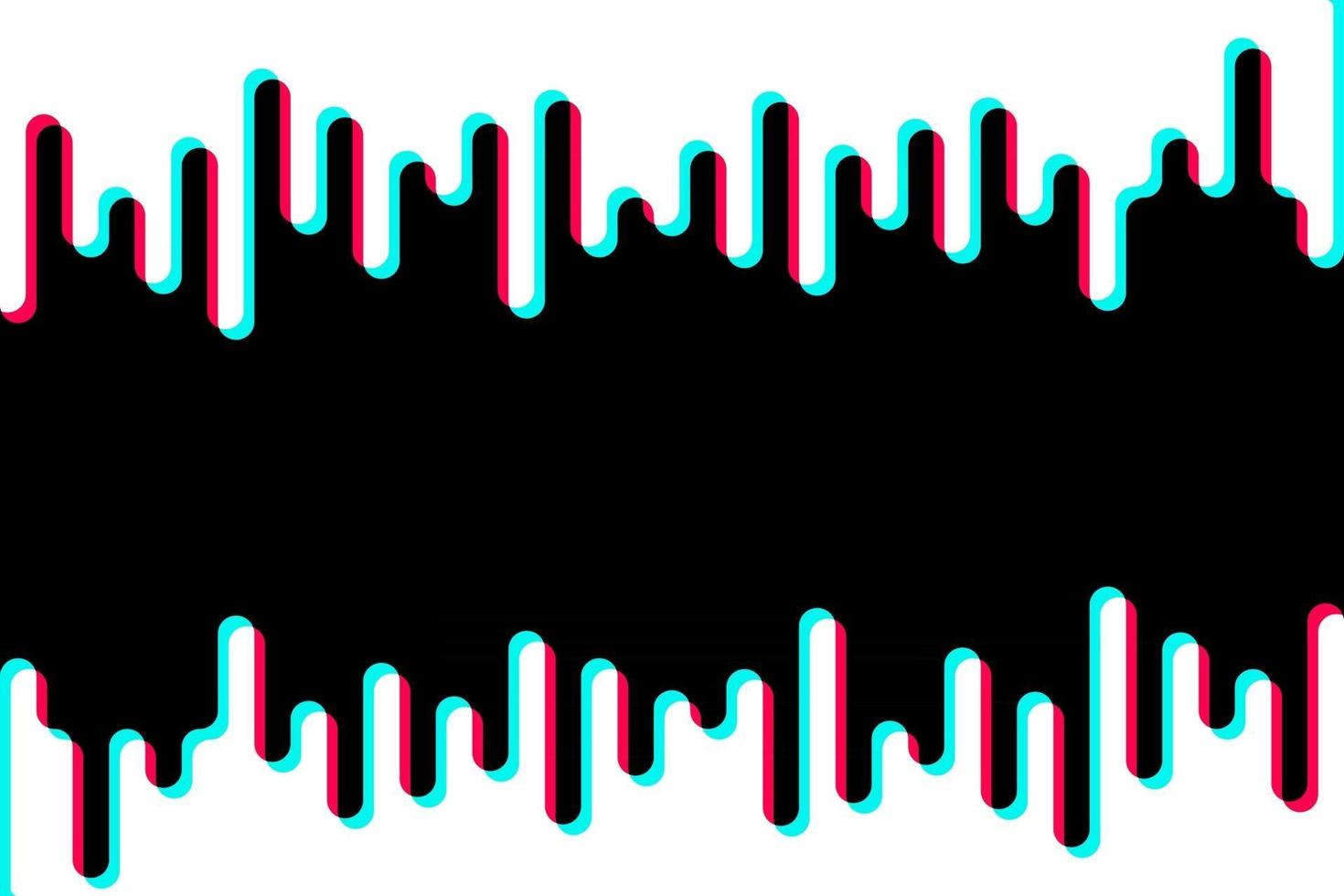 vecteur de ligne d'onde dégradé bleu rouge abstrait futuriste avec memphis sur fond noir, flux de contraste élégant dynamique numérique tik tok, concept technologique pour le web, affiche, modèle de conception d'impression de carte