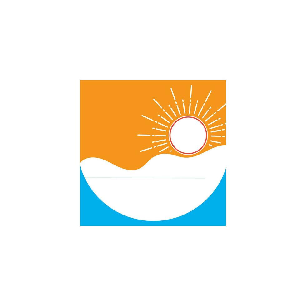 modèle de logo de lever de soleil. modèle de logo d'icône d'illustration vectorielle soleil sur l'horizon vecteur