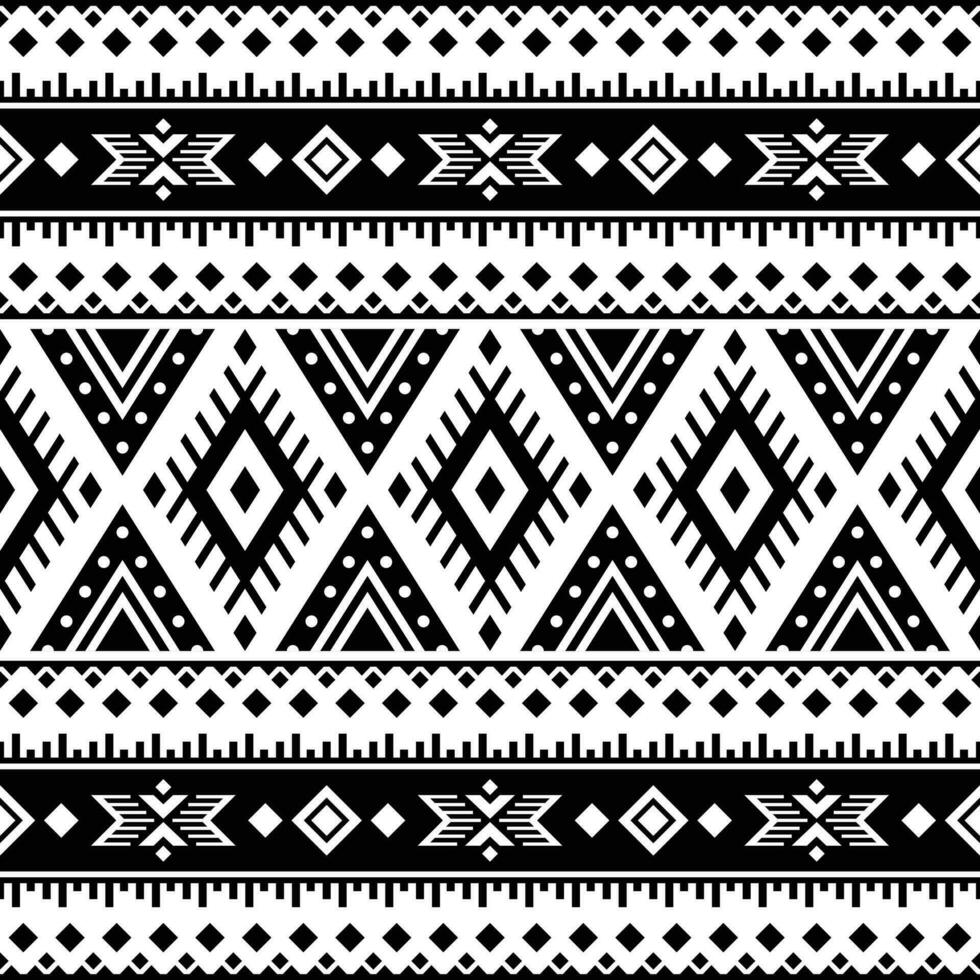 aztèque géométrique sans couture ethnique modèle. noir et blanc couleurs. ornement traditionnel. conception pour textile, tissu, vêtements, rideau, tapis, batique, ornement, arrière-plan, emballage, papier, fond d'écran. vecteur