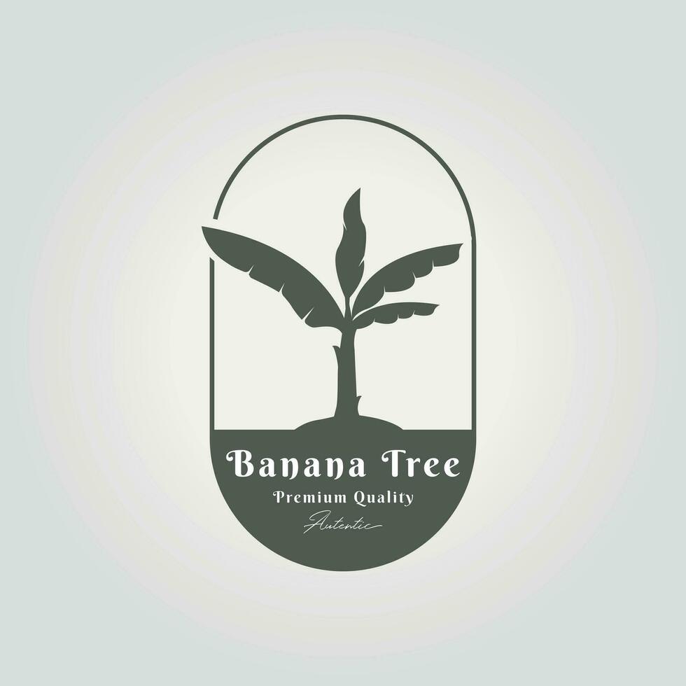 Facile ovale emblème de banane arbre logo icône conception avec une gros laisser vecteur