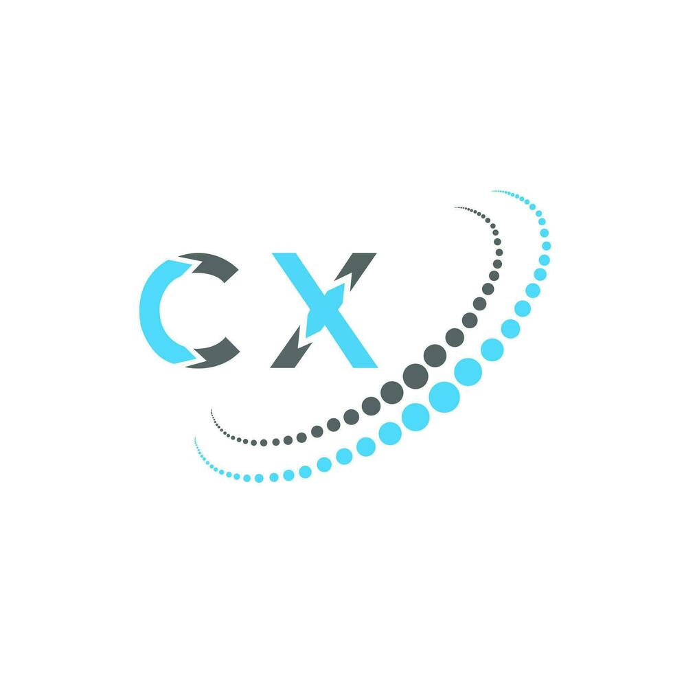 cx lettre logo Créatif conception. cx unique conception. vecteur