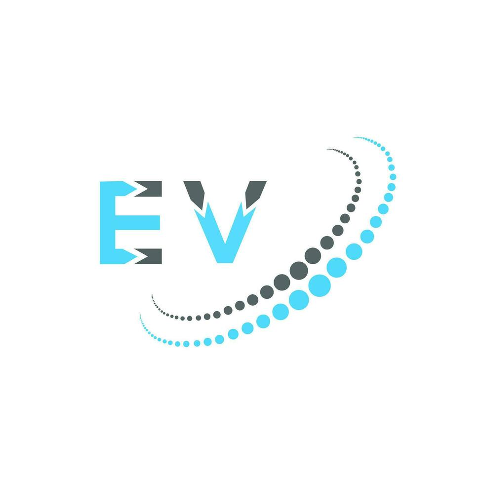 conception créative du logo de la lettre ev. conception unique. vecteur