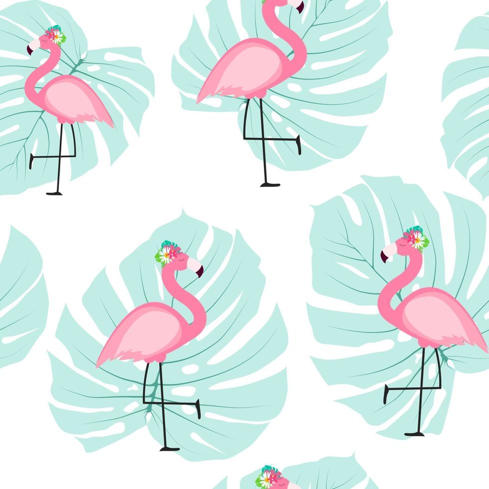 illustration vectorielle mignon motif flamant rose vecteur