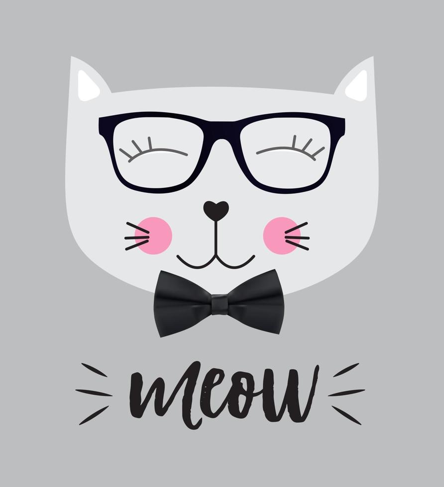 petite illustration vectorielle de chat mignon vecteur