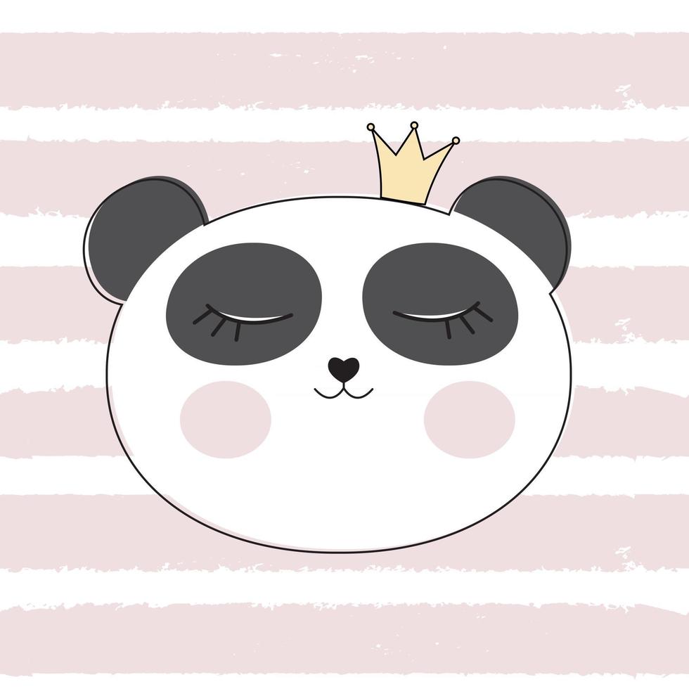 petite illustration vectorielle de princesse panda mignon vecteur