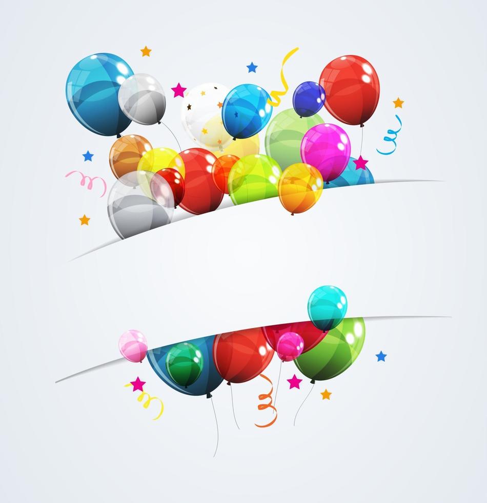 couleur brillant joyeux anniversaire ballons bannière fond illustration vectorielle vecteur