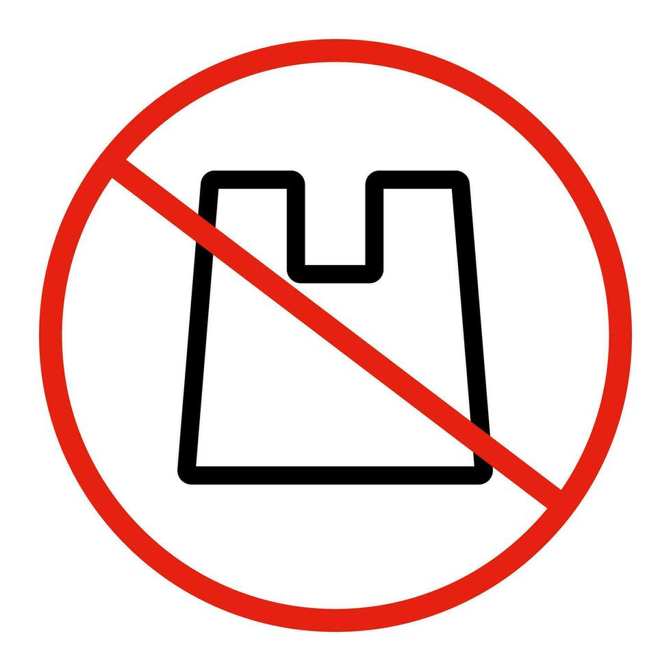 Plastique sac interdiction icône. éco. vecteur. vecteur