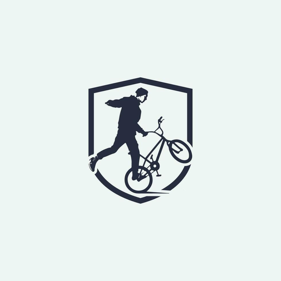 logo de vélo de montagne vecteur