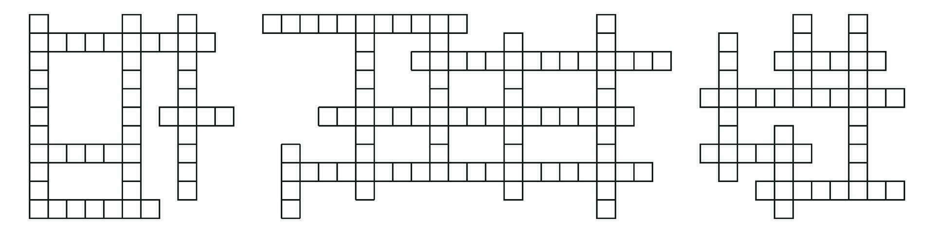 mots croisés puzzle, mot jeu. traverser et Vide la grille modèle, une cerveau taquin pour journal quiz. plat vecteur des illustrations isolé dans Contexte.