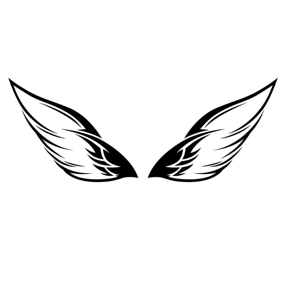 silhouette cygne ange ailes illustration logo vecteur