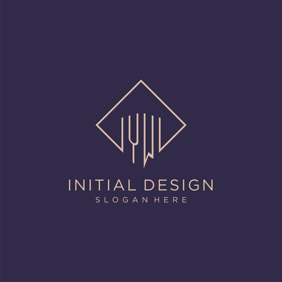 initiales oui logo monogramme avec rectangle style conception vecteur