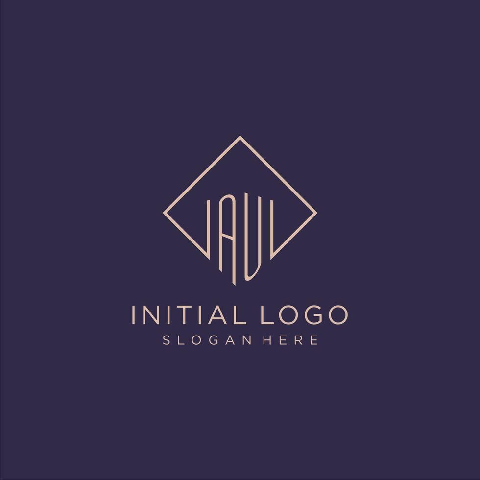 initiales au logo monogramme avec rectangle style conception vecteur