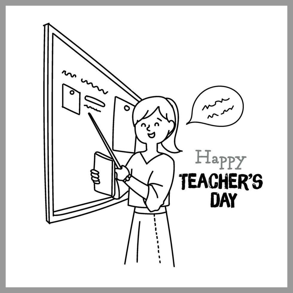 illustration de prof femme est enseignement pour enseignants journée vecteur