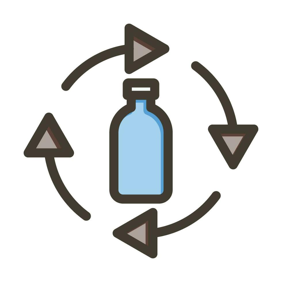 bouteille recyclage vecteur épais ligne rempli couleurs icône pour personnel et commercial utiliser.