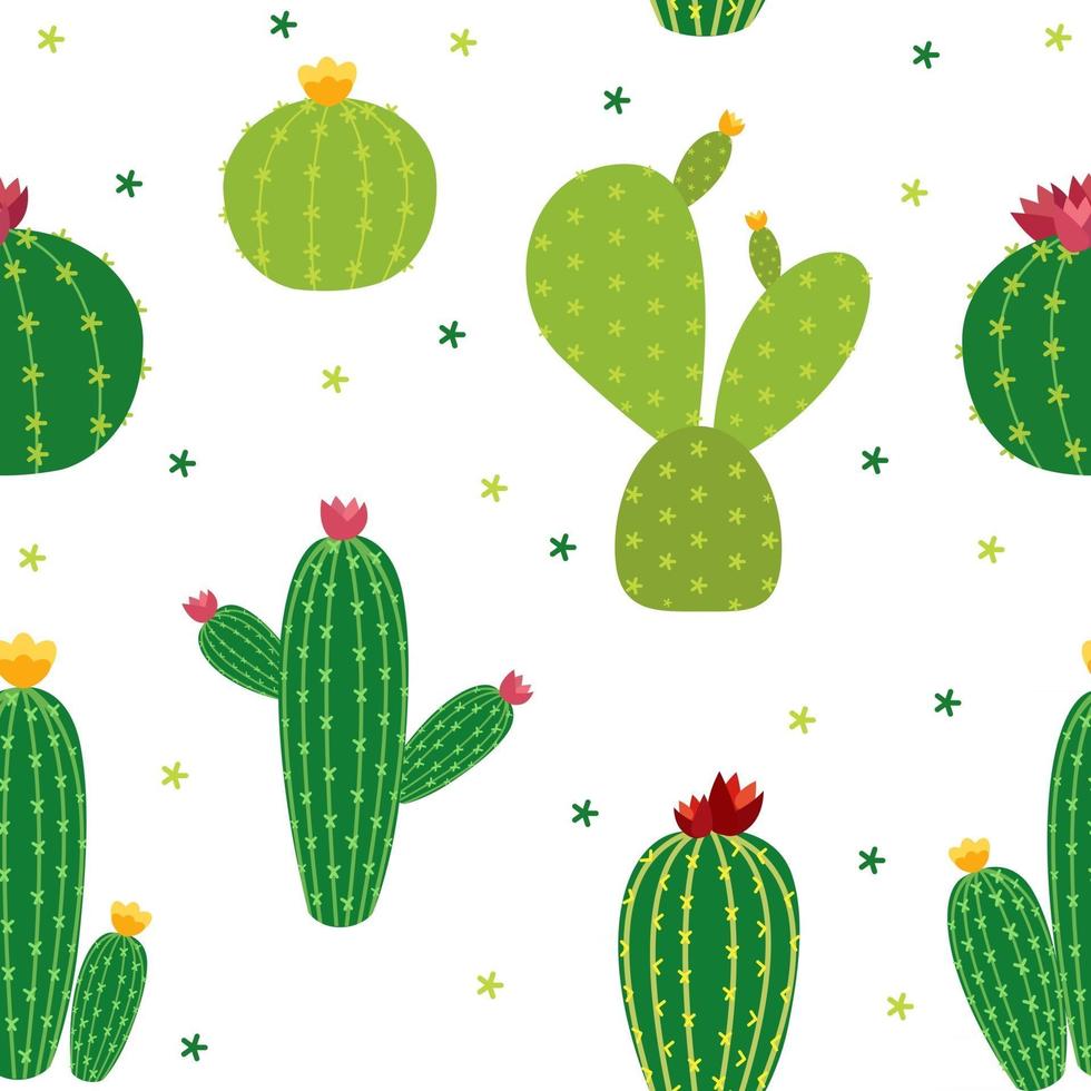 collection d & # 39; icônes de cactus transparente motif fond illustration vectorielle vecteur