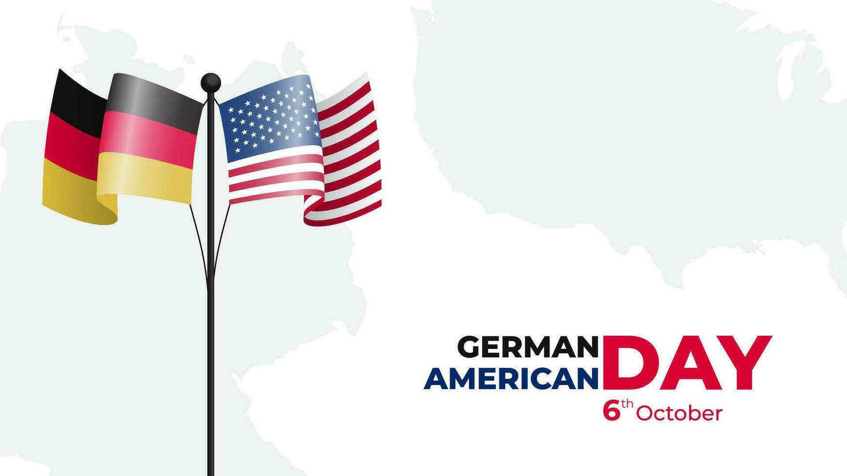 octobre 6 allemand américain journée avec drapeau. adapté pour bannière salutation carte et affiche vecteur