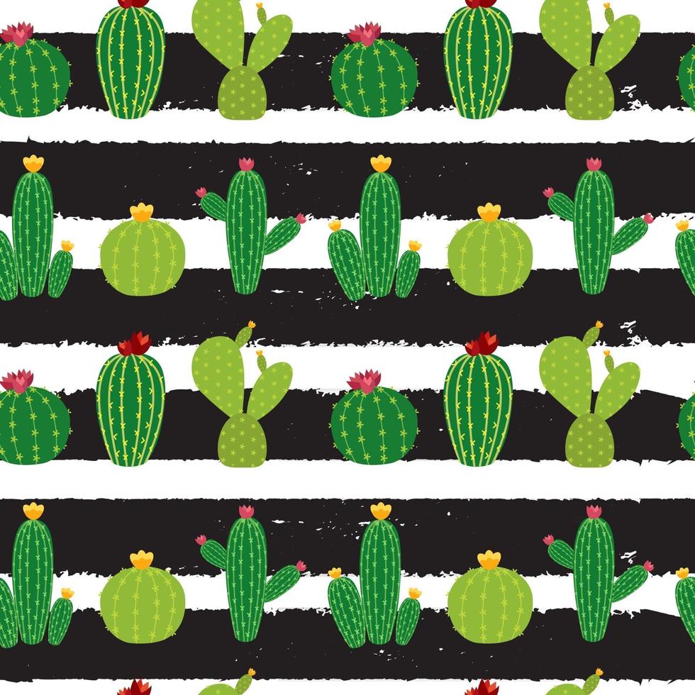 collection d & # 39; icônes de cactus transparente motif fond illustration vectorielle vecteur