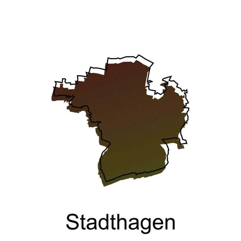 stadthagen ville carte illustration conception, monde carte international vecteur modèle avec contour graphique