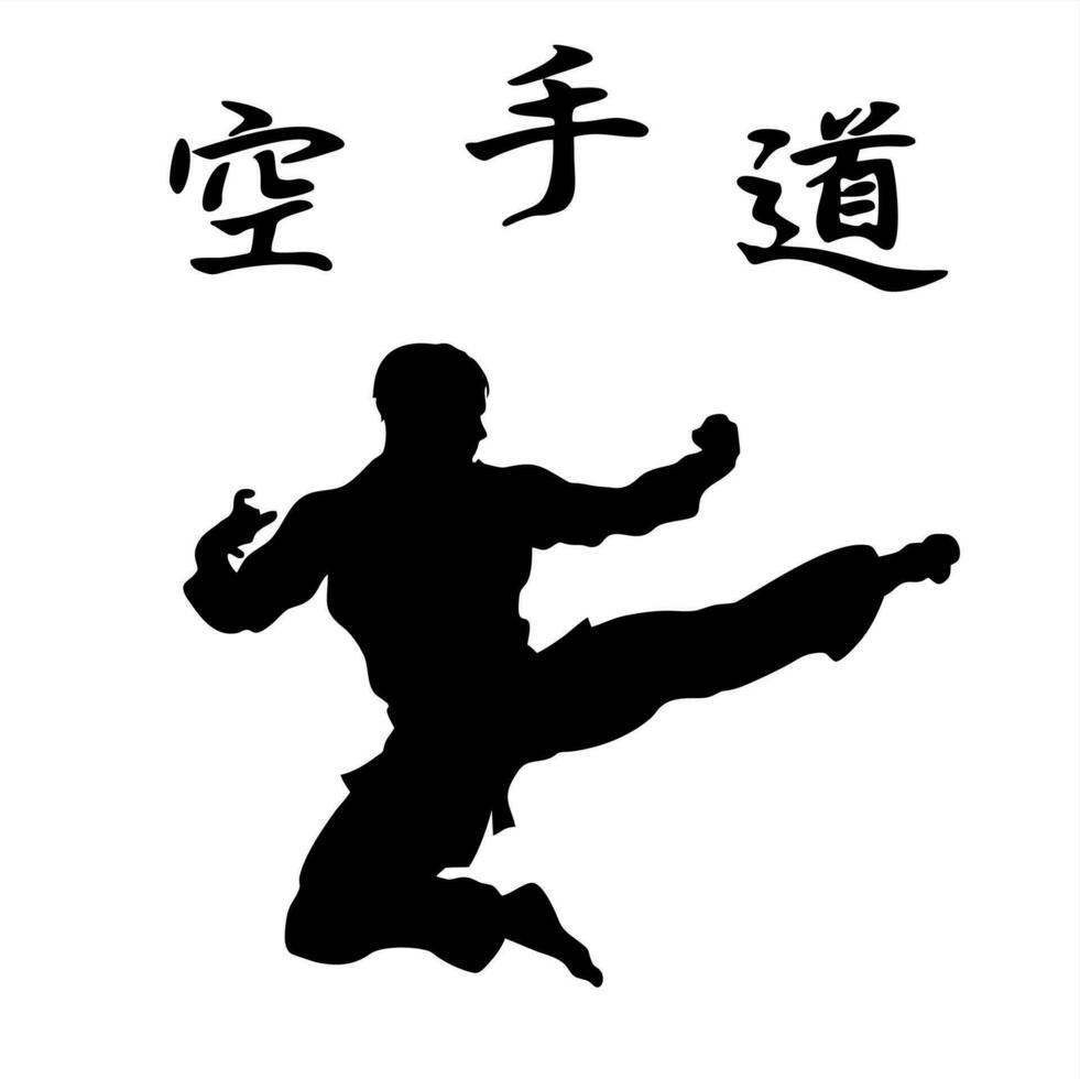 martial art silhouette vecteur illustration