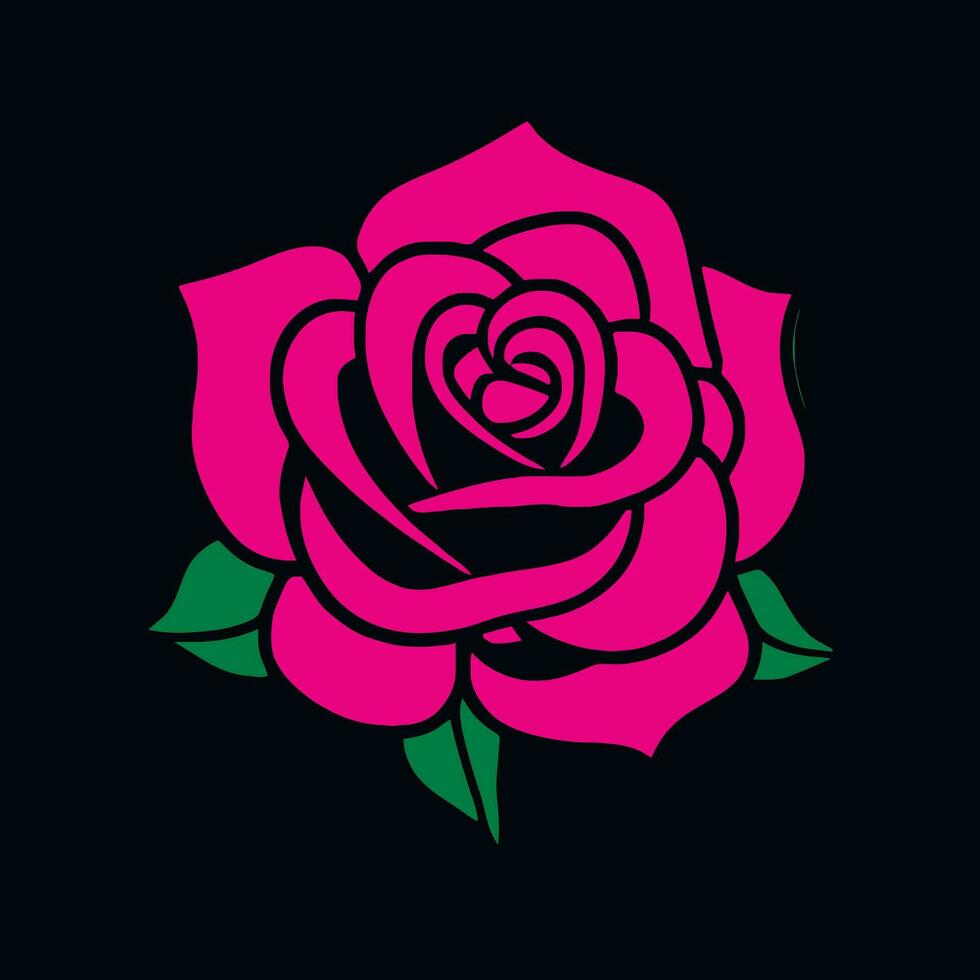Facile vecteur Rose logo fleur