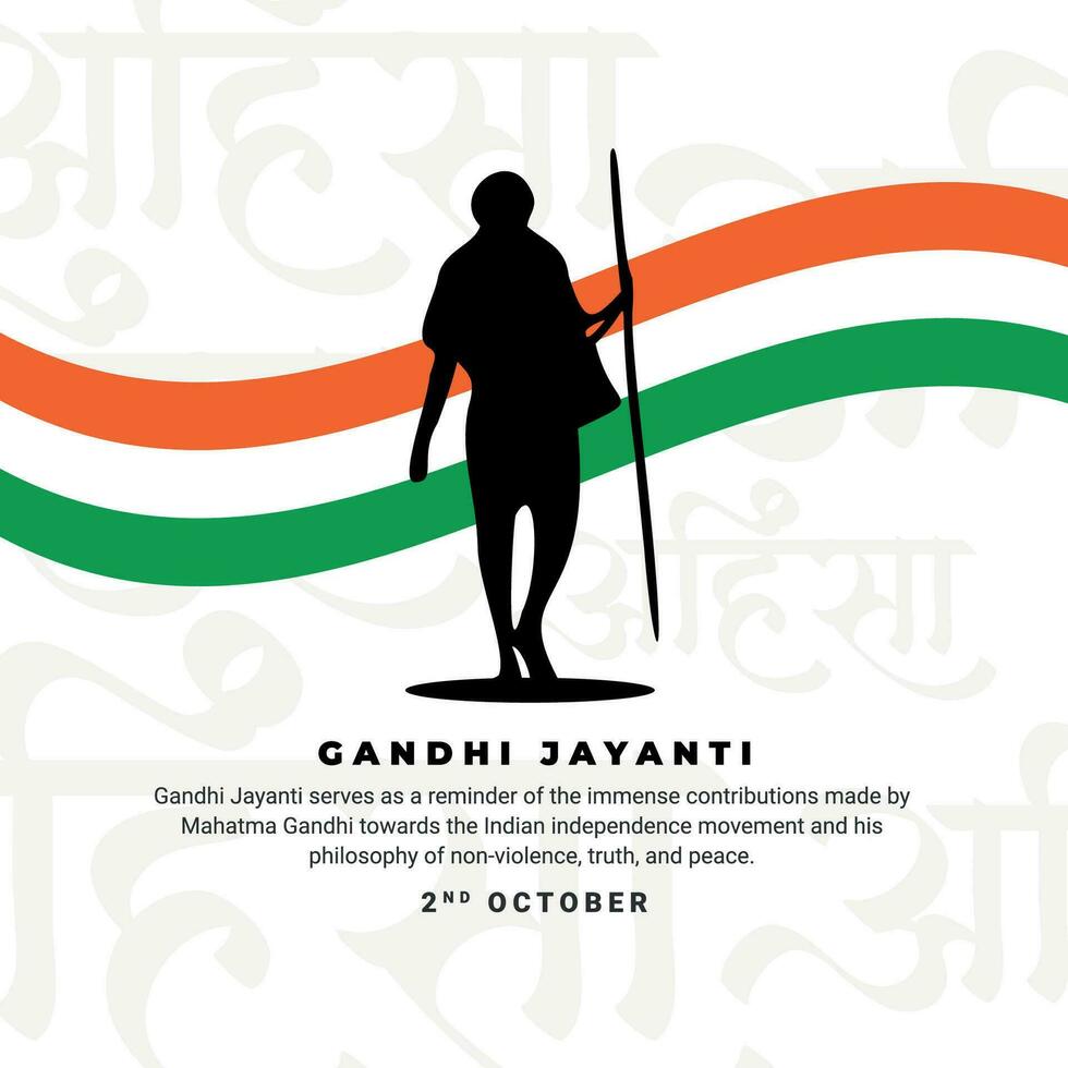 Gandhi jayanti vacances fête dans Inde sur le 2e de octobre social médias Publier dans hindi calligraphie, dans hindi Gandhi jayanti et Ahinsa Satya veux dire anniversaire de Gandhiji et non la violence vérité vecteur