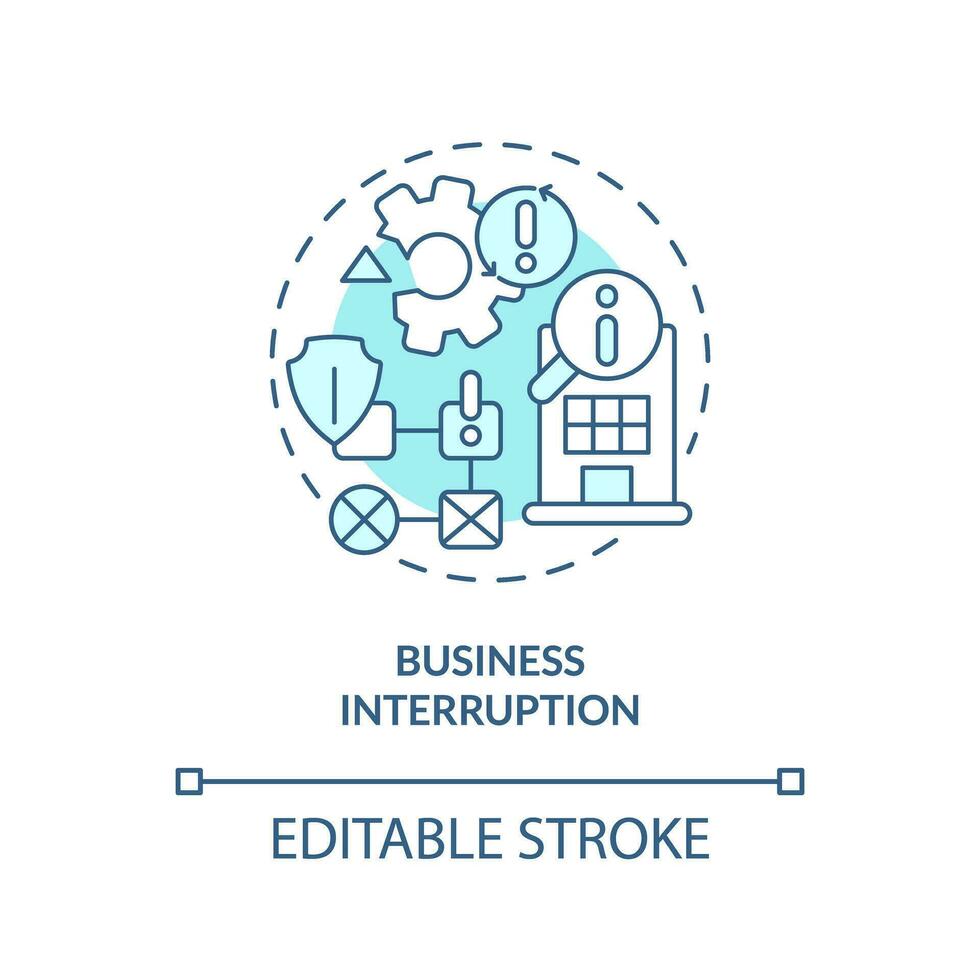 2d modifiable affaires interruption mince ligne icône concept, isolé vecteur, bleu illustration représentant produit responsabilité. vecteur