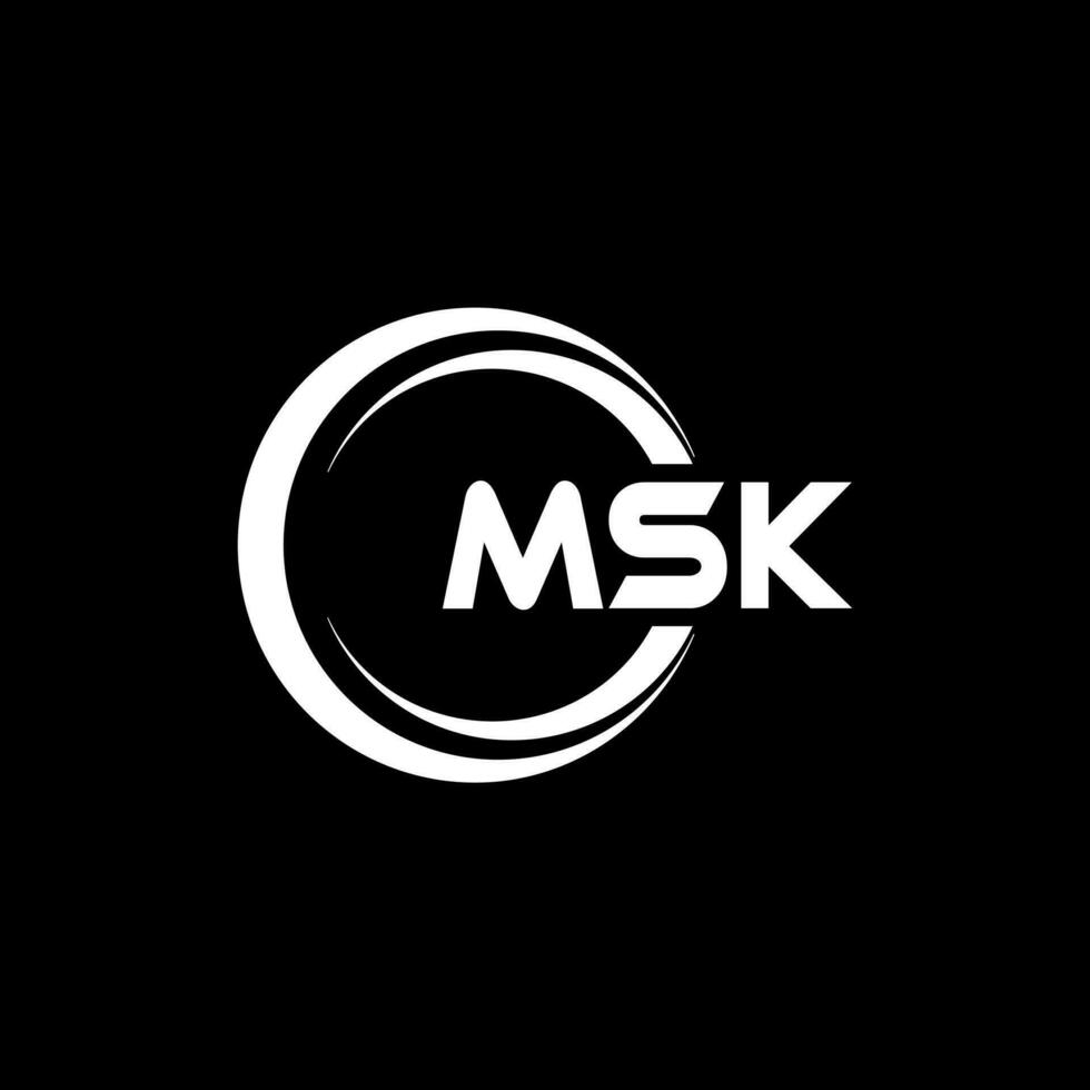 msk logo conception, inspiration pour une unique identité. moderne élégance et Créatif conception. filigrane votre Succès avec le frappant cette logo. vecteur