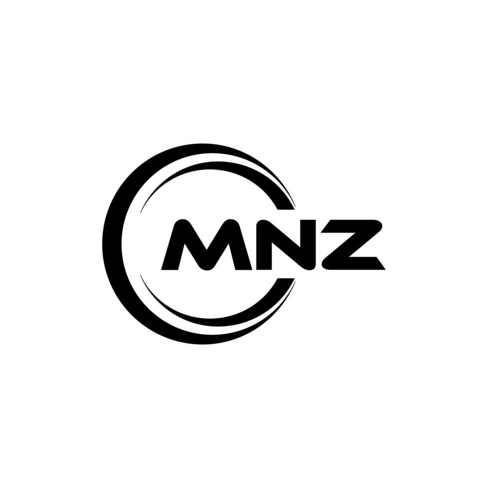 mnz logo conception, inspiration pour une unique identité. moderne élégance et Créatif conception. filigrane votre Succès avec le frappant cette logo. vecteur