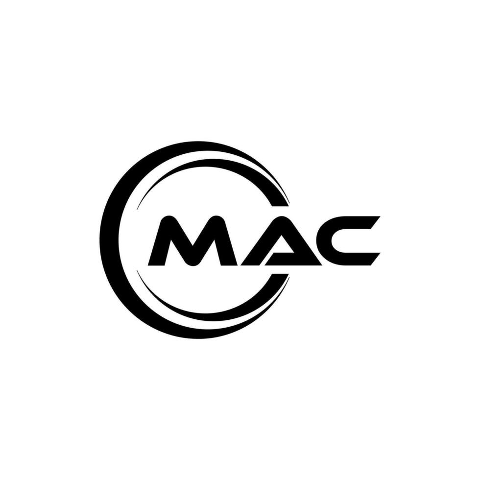 création de logo de lettre mac en illustration. logo vectoriel, dessins de calligraphie pour logo, affiche, invitation, etc. vecteur