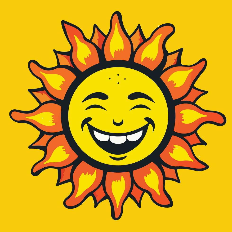 logo de souriant Soleil vecteur